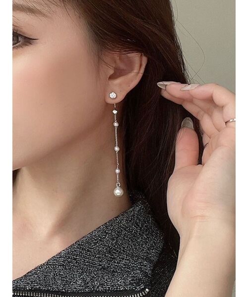 RESEXXY（リゼクシー）の「ストーンコンビ多連ピアス（ピアス（両耳用）・レディース・ゴールド/シルバー・FREE）」の2枚目の写真