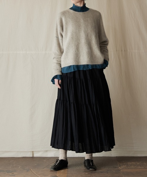 suzuki takayuki（スズキタカユキ）の「tiered skirt（スカート・レディース・ブルー系その他/ブラック・FREE）」の4枚目の写真