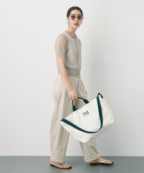 saloon（サルーン）の「SALOON(サルーン)/　シアー透かし編みニットカーデ【手洗い可】（カーディガン/ボレロ・レディース・シルバー/ブラウン/ブラック・FREE）」の10枚目の写真