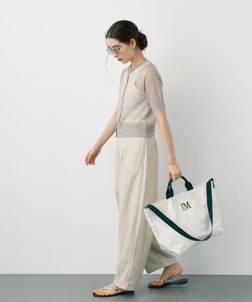 saloon（サルーン）の「SALOON(サルーン)/　シアー透かし編みニットカーデ【手洗い可】（カーディガン/ボレロ・レディース・シルバー/ブラウン/ブラック・FREE）」の11枚目の写真