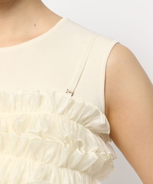 mysty woman（ミスティウーマン）の「フリルビスチェSET　128888（ニット/セーター・レディース・ブラック/ピンク/オフホワイト・FREE）」の17枚目の写真