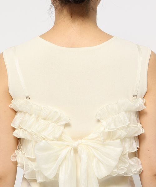 mysty woman（ミスティウーマン）の「フリルビスチェSET　128888（ニット/セーター・レディース・ブラック/ピンク/オフホワイト・FREE）」の16枚目の写真