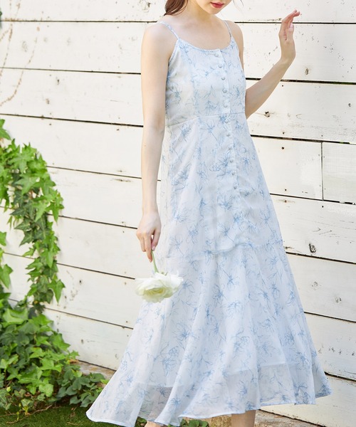 tocco closet(トッコ クローゼット)の「レディフラワーボレロ×キャミワンピースSET(ワンピース・レディース・ブラック/ブルー・M)」の21枚目の写真