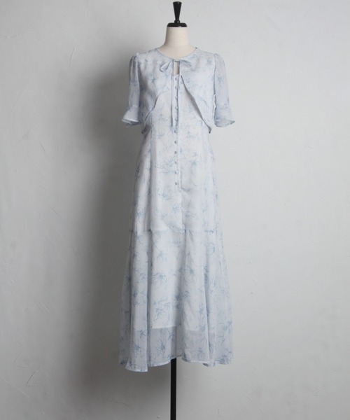 tocco closet(トッコ クローゼット)の「レディフラワーボレロ×キャミワンピースSET(ワンピース・レディース・ブラック/ブルー・M)」の15枚目の写真