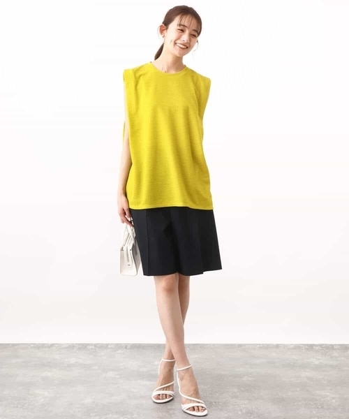 MK MICHEL KLEIN(エムケーミッシェルクラン)の「ベーシックツイルショート丈パンツ/洗える(その他パンツ・レディース・モカ/ネイビー・38)」の9枚目の写真
