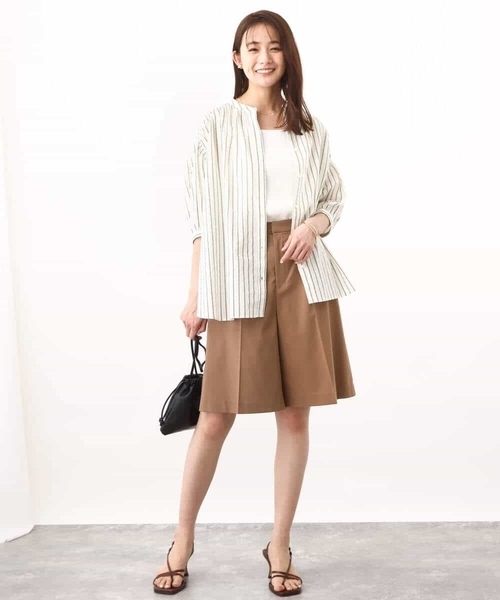 MK MICHEL KLEIN(エムケーミッシェルクラン)の「ベーシックツイルショート丈パンツ/洗える(その他パンツ・レディース・モカ/ネイビー・38)」の21枚目の写真