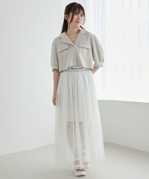 MAJESTIC LEGON（マジェスティックレゴン）の「クロップドカットジャケット（その他トップス・レディース・ブラック/ベージュ・MEDIUM）」の11枚目の写真