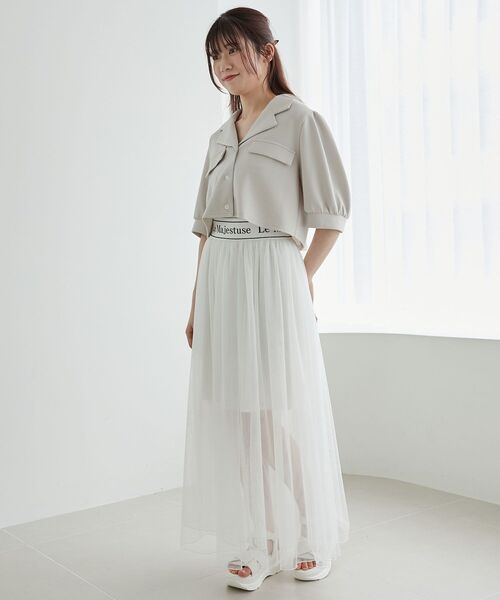 MAJESTIC LEGON（マジェスティックレゴン）の「クロップドカットジャケット（その他トップス・レディース・ブラック/ベージュ・MEDIUM）」の10枚目の写真