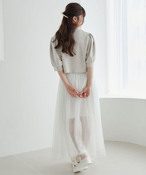 MAJESTIC LEGON（マジェスティックレゴン）の「クロップドカットジャケット（その他トップス・レディース・ブラック/ベージュ・MEDIUM）」の8枚目の写真