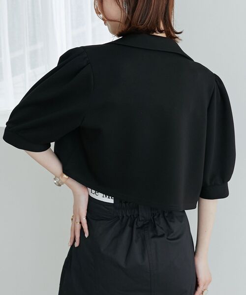 MAJESTIC LEGON（マジェスティックレゴン）の「クロップドカットジャケット（その他トップス・レディース・ブラック/ベージュ・MEDIUM）」の18枚目の写真