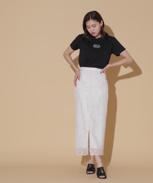 JILL by JILL STUART(ジルバイジルスチュアート)の「◇オーガニックコットンパール刺繍ロゴTシャツ(Tシャツ/カットソー・レディース・ホワイト/ホワイト系その他/ブラック・FREE)」の6枚目の写真