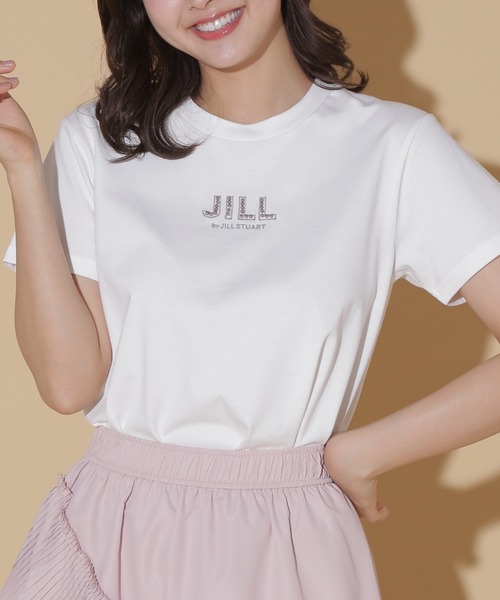 JILL by JILL STUART(ジルバイジルスチュアート)の「◇オーガニックコットンパール刺繍ロゴTシャツ(Tシャツ/カットソー・レディース・ホワイト/ホワイト系その他/ブラック・FREE)」の3枚目の写真