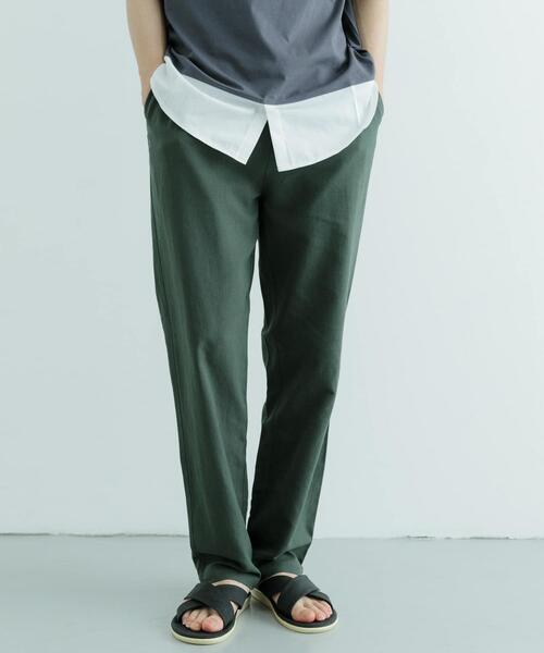 ITEMS URBANRESEARCH（アイテムズ アーバンリサーチ）の「コットン×リネン RELAX トラウザー（その他パンツ・メンズ・ブラック/グリーン/レッド/チャコールグレー・LARGE/MEDIUM）」の3枚目の写真