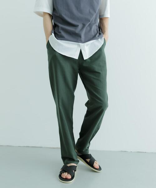 ITEMS URBANRESEARCH（アイテムズ アーバンリサーチ）の「コットン×リネン RELAX トラウザー（その他パンツ・メンズ・ブラック/グリーン/レッド/チャコールグレー・LARGE/MEDIUM）」の7枚目の写真