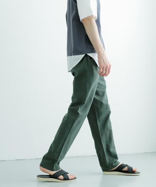 ITEMS URBANRESEARCH（アイテムズ アーバンリサーチ）の「コットン×リネン RELAX トラウザー（その他パンツ・メンズ・ブラック/グリーン/レッド/チャコールグレー・LARGE/MEDIUM）」の9枚目の写真