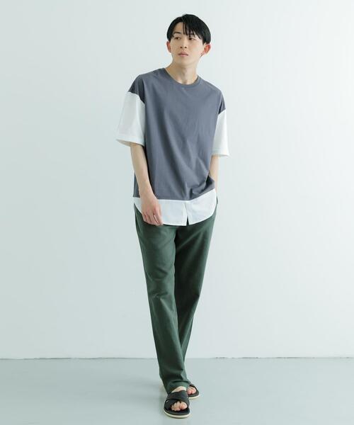 ITEMS URBANRESEARCH（アイテムズ アーバンリサーチ）の「コットン×リネン RELAX トラウザー（その他パンツ・メンズ・ブラック/グリーン/レッド/チャコールグレー・LARGE/MEDIUM）」の10枚目の写真
