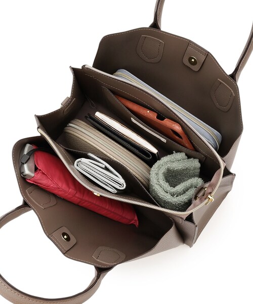 grove(グローブ)の「◆雑誌掲載【人間工学】中仕切り2WAYトート(トートバッグ・レディース・ライトグレー/ブラック/ダークグレー/サンドベージュ・00)」の7枚目の写真