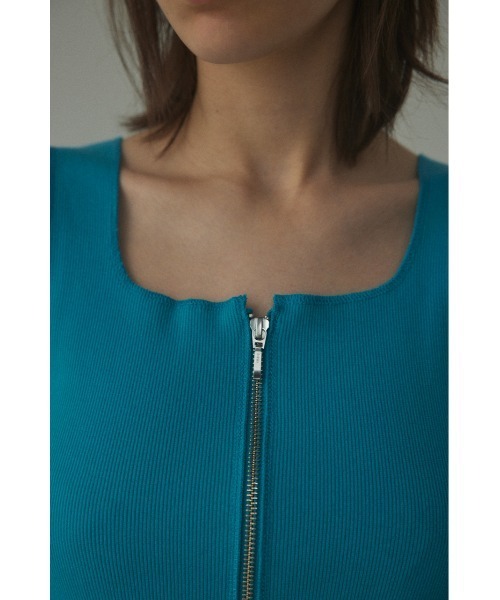 BLACK BY MOUSSY(ブラックバイマウジー)の「front zip tanktop(フロントジップタンクトップ)(タンクトップ・レディース・ターコイズブルー/ホワイト/ライトブラック・FREE)」の13枚目の写真