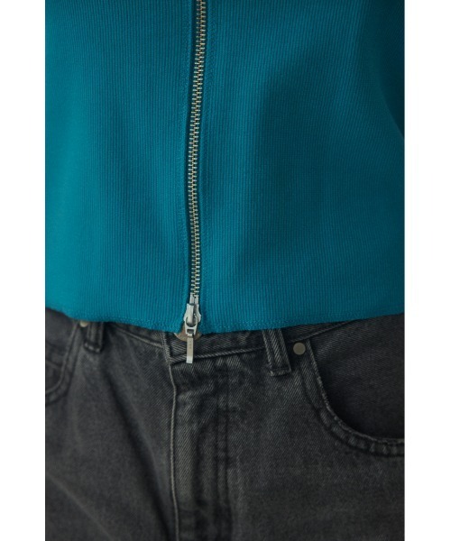 BLACK BY MOUSSY(ブラックバイマウジー)の「front zip tanktop(フロントジップタンクトップ)(タンクトップ・レディース・ターコイズブルー/ホワイト/ライトブラック・FREE)」の12枚目の写真