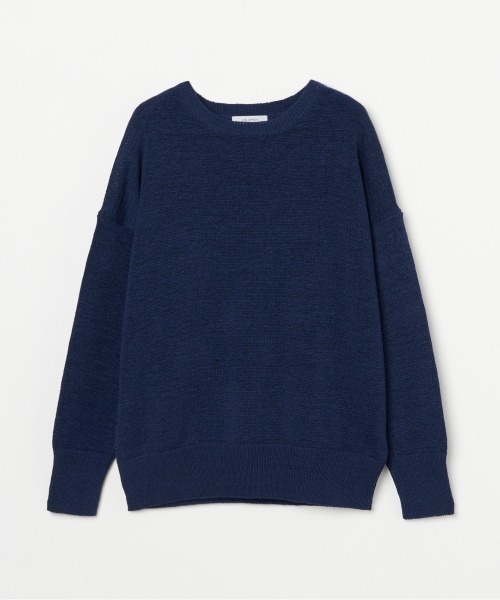 HELIOPOLE（エリオポール）の「TAPE YARN CREW NECK（ニット/セーター・レディース・ベージュ/ネイビー・38）」の2枚目の写真