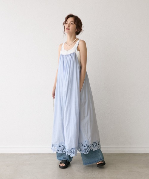 RIVE DROITE(リヴドロワ)の「【à Nice (ア ・ニース)】エンブロイダリーキャミワンピース(ワンピース・レディース・ブラック/サックスブルー・FREE)」の12枚目の写真