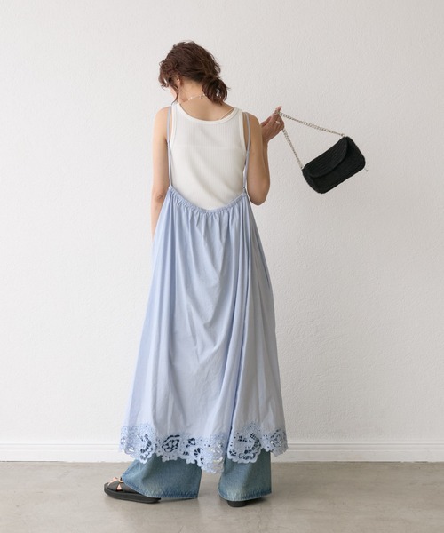 RIVE DROITE(リヴドロワ)の「【à Nice (ア ・ニース)】エンブロイダリーキャミワンピース(ワンピース・レディース・ブラック/サックスブルー・FREE)」の14枚目の写真