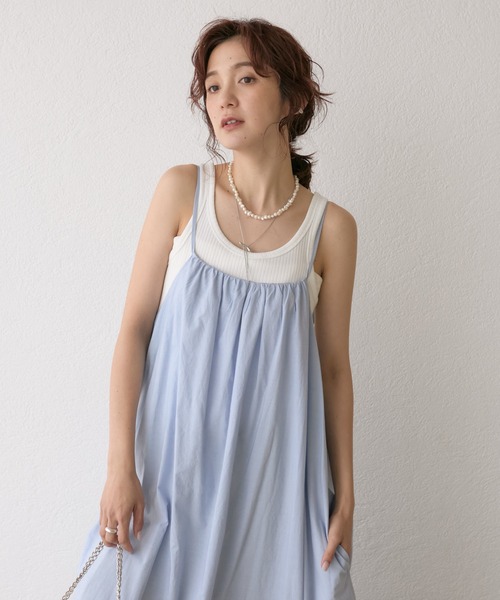 RIVE DROITE(リヴドロワ)の「【à Nice (ア ・ニース)】エンブロイダリーキャミワンピース(ワンピース・レディース・ブラック/サックスブルー・FREE)」の16枚目の写真