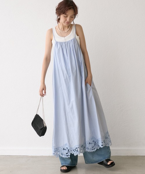 RIVE DROITE(リヴドロワ)の「【à Nice (ア ・ニース)】エンブロイダリーキャミワンピース(ワンピース・レディース・ブラック/サックスブルー・FREE)」の11枚目の写真