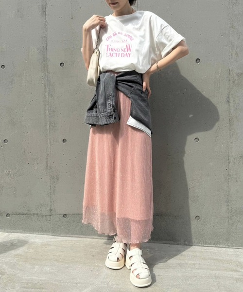 one after another NICE CLAUP(ワンアフターアナザーナイスクラップ)の「マルチWAYラメプリーツスカート/ぺチスカート取り外し可能【WEB限定商品】(スカート・レディース・シルバー/ブラック/ピンクベージュ/ピンク・FREE)」の11枚目の写真