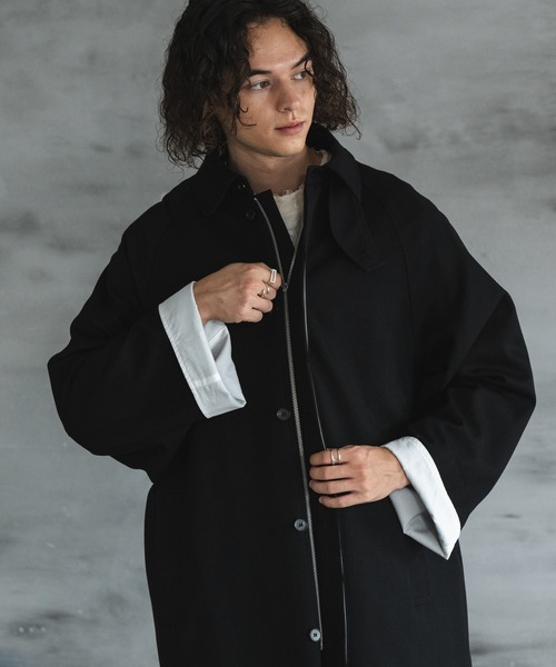 セール】Roll-up bal collar coat/ロールアップバルカラーコート  