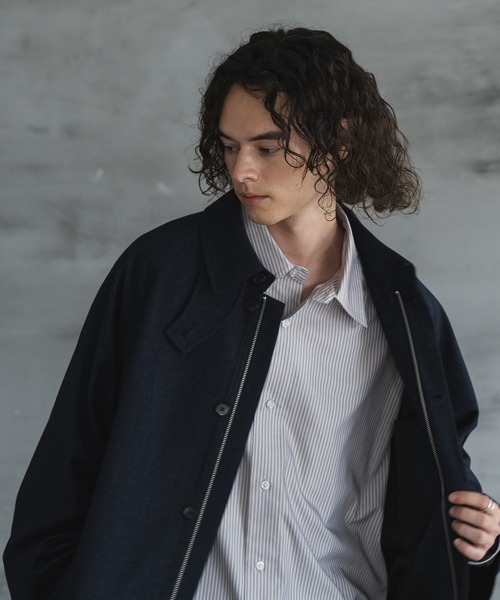 セール】Roll-up bal collar coat/ロールアップバルカラーコート
