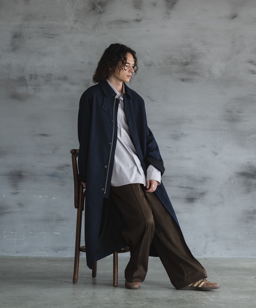セール】Roll-up bal collar coat/ロールアップバルカラーコート