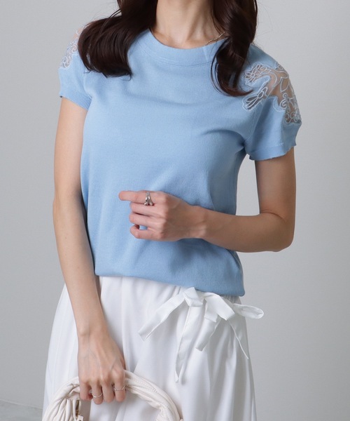 【土日限定お値下げ】LEONARD paris 半袖トップス 美品 レースレディース Lace Ladies 長袖レーストップスセパレート