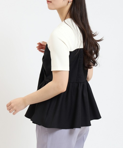 tシャツ ポンチティアードプルオーバー レディース Dot＆Stripes CHILD WOMAN tシャツ 30/-天竺 ティアードコットン