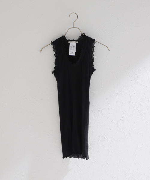 IENA LA BOUCLE（イエナラブークル）の「《WEB限定追加》【SEAMLESS BASIC./シームレスベーシック】Flounce タンクトップ4（タンクトップ・レディース・ブラック/ホワイト・FREE）」の4枚目の写真