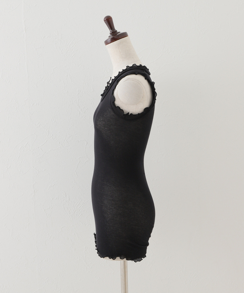 IENA LA BOUCLE（イエナラブークル）の「《WEB限定追加》【SEAMLESS BASIC./シームレスベーシック】Flounce タンクトップ4（タンクトップ・レディース・ブラック/ホワイト・FREE）」の8枚目の写真