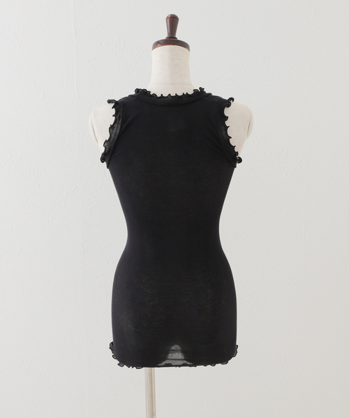 IENA LA BOUCLE（イエナラブークル）の「《WEB限定追加》【SEAMLESS BASIC./シームレスベーシック】Flounce タンクトップ4（タンクトップ・レディース・ブラック/ホワイト・FREE）」の9枚目の写真