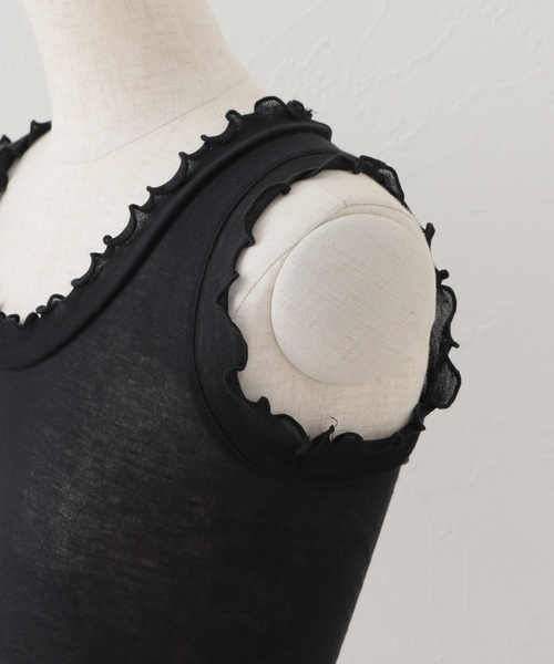 IENA LA BOUCLE（イエナラブークル）の「《WEB限定追加》【SEAMLESS BASIC./シームレスベーシック】Flounce タンクトップ4（タンクトップ・レディース・ブラック/ホワイト・FREE）」の12枚目の写真