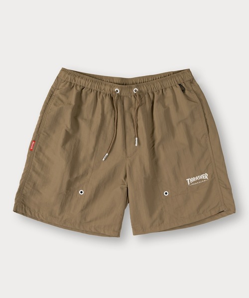 THRASHER（スラッシャー）の「【THRASHER/スラッシャー】ナイロン裏メッシュ ロゴワンポイント ショートパンツ（チノパンツ・メンズ・ベージュ/グリーン/ブラック・M/L/XL）」の6枚目の写真