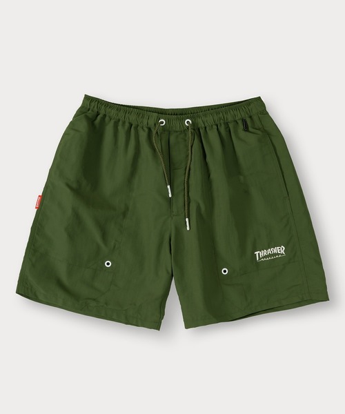 THRASHER（スラッシャー）の「【THRASHER/スラッシャー】ナイロン裏メッシュ ロゴワンポイント ショートパンツ（チノパンツ・メンズ・ベージュ/グリーン/ブラック・M/L/XL）」の8枚目の写真