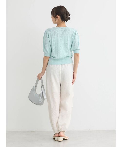 カーディガン 「moyan ecri」オリジナル編み リバーシブル カーディガンlucky charm motif knit polo cardiga $_12.JPG?set_id=880000500F