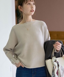 ROPE' PICNIC（ロペピクニック）の「マシュマロ袖パールドルマンニット/リンクコーデ（ニット/セーター）」