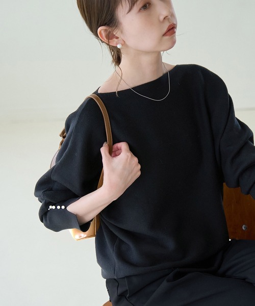 ROPE' PICNIC(ロペピクニック)の「マシュマロ袖パールドルマンニット/リンクコーデ(ニット/セーター・レディース・ブラック/ライトグリーン/グレー系その他/キナリ/ピンク系その他2/ブルー系その他4/ライトグレー・40/38)」の3枚目の写真