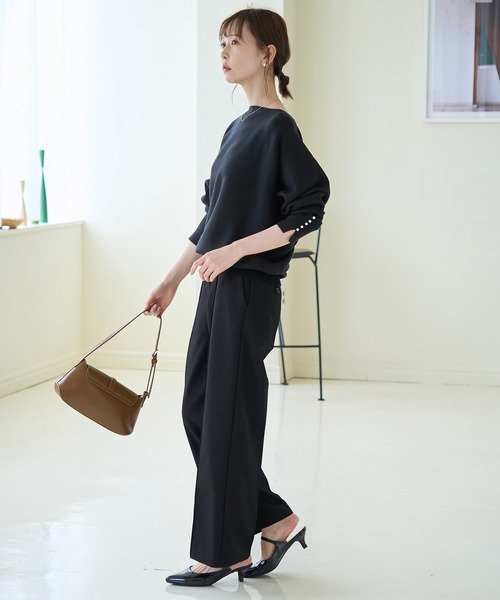 ROPE' PICNIC(ロペピクニック)の「マシュマロ袖パールドルマンニット/リンクコーデ(ニット/セーター・レディース・ブラック/ライトグリーン/グレー系その他/キナリ/ピンク系その他2/ブルー系その他4/ライトグレー・40/38)」の9枚目の写真