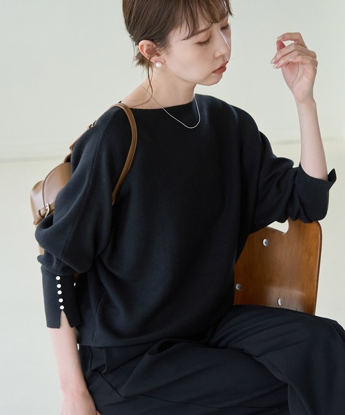 ROPE' PICNIC(ロペピクニック)の「マシュマロ袖パールドルマンニット/リンクコーデ(ニット/セーター・レディース・ブラック/ライトグリーン/グレー系その他/キナリ/ピンク系その他2/ブルー系その他4/ライトグレー・40/38)」の11枚目の写真