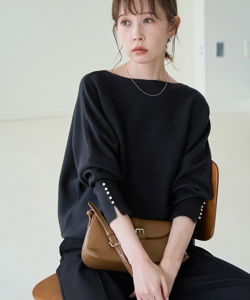 ROPE' PICNIC(ロペピクニック)の「マシュマロ袖パールドルマンニット/リンクコーデ(ニット/セーター・レディース・ブラック/ライトグリーン/グレー系その他/キナリ/ピンク系その他2/ブルー系その他4/ライトグレー・40/38)」の12枚目の写真