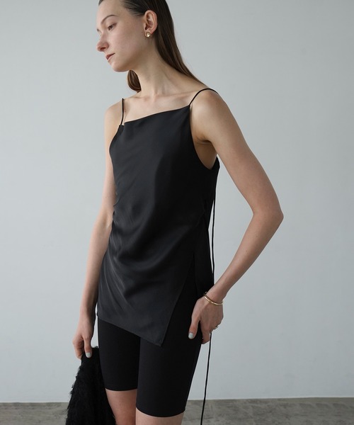 トップス CLANE drape satin camisole tops DRAPE SATIN CAMISOLE TOPS（キャミソール）｜CLANE（クラネ）の