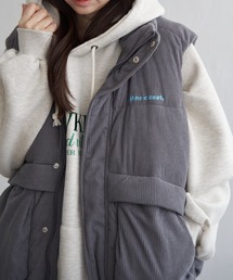 EMODA ダウンベスト グレー EMODA オーバーダウンベスト（グレー） -ファッション通販
