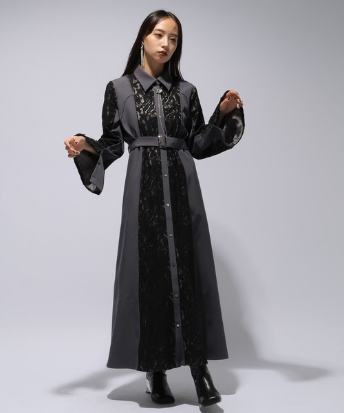 HARE(ハレ)の「ソデスリットキリカエワンピース(HARE)(ワンピース・レディース・ブラック/ネイビー/ボルドー・FREE)」の7枚目の写真