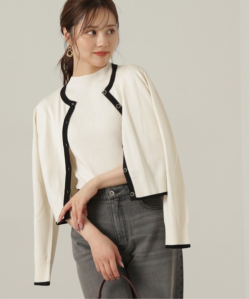 PROPORTION BODY DRESSING（プロポーションボディドレッシング）の「バイカラーアンサンブルニット / 1214270900（ニット/セーター・レディース・ブルー/ブラック/ホワイト系その他・SMALL/MEDIUM）」の2枚目の写真